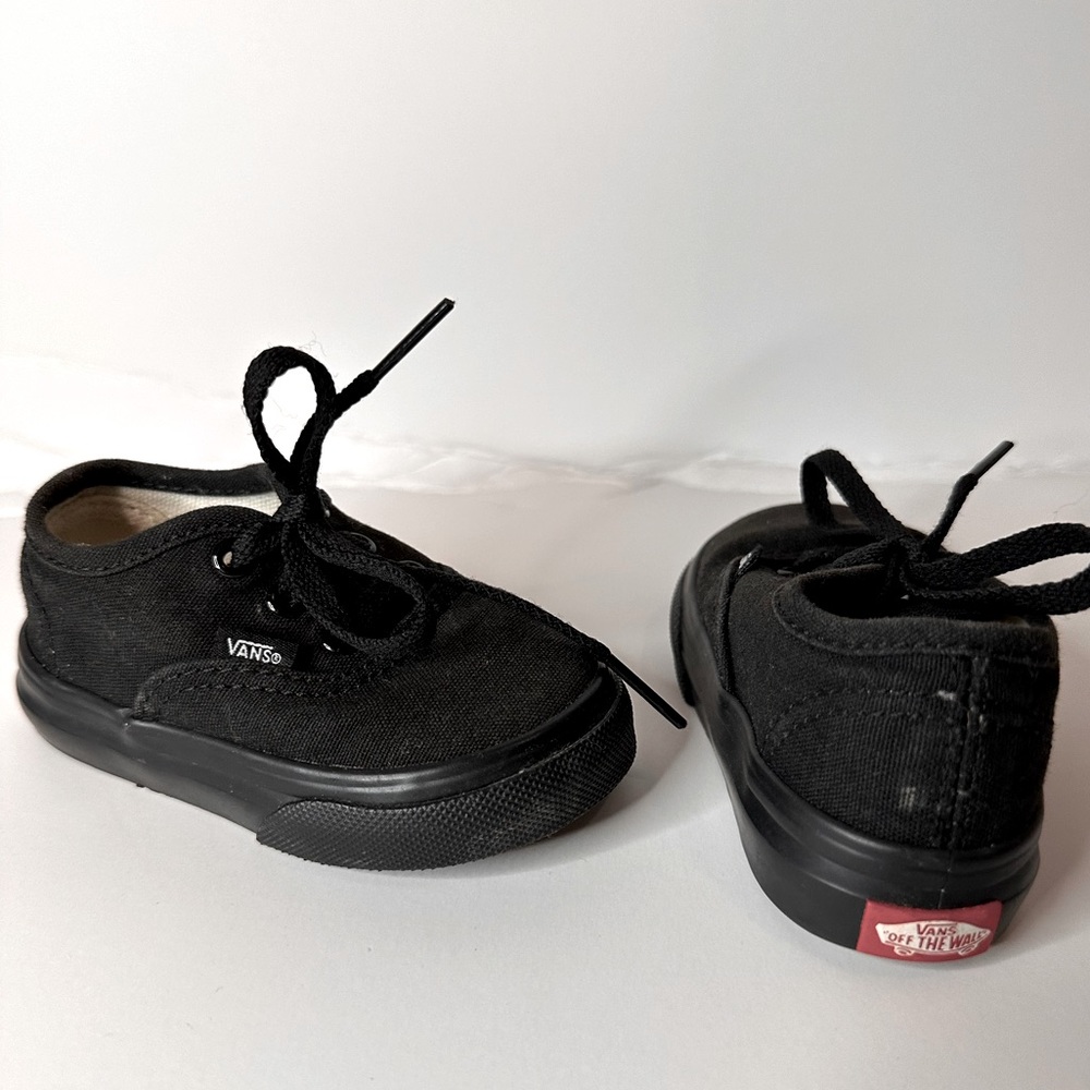 Toddler size 4 black vans, worn twice